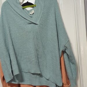 Aerie Sky Blue Cowl Neck Sweater